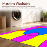 Ultra Soft Area Rug, Non Slip, Stain Resistant, Washable Area Rugs for Living Room, Bedroom, Classic Abstract Square Carpet(Pink)