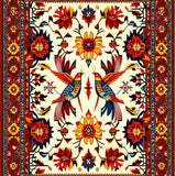 Ultra Soft Area Rug, Non Slip, Stain Resistant, Washable Area Rugs for Living Room, Bedroom, Charming Brightly Colored Illustrations(White)