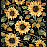 Chic Yellow Floral Aesthetic(Black)