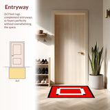 Ultra Soft Area Rug, Non Slip, Stain Resistant, Washable Area Rugs for Living Room, Bedroom, Vibrant Abstract Gaming Aesthetic(Red)