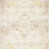 Ultra Soft Area Rug, Non Slip, Stain Resistant, Washable Area Rugs for Living Room, Bedroom, Boho Style Round Area Beige with Intricate Subtle Medallion Design(Beige)