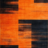 Ultra Soft Area Rug, Non Slip, Stain Resistant, Washable Area Rugs for Living Room, Bedroom, Rich Burnt Orange Textured Motif(Orange)