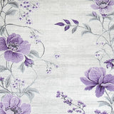 Ultra Soft Area Rug, Non Slip, Stain Resistant, Washable Area Rugs for Living Room, Bedroom, Whimsical Purple Garden Design(Gray)