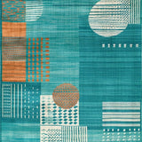 Contemporary Geometric Teal Tones(Blue)