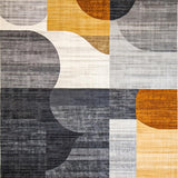 Ultra Soft Area Rug, Non Slip, Stain Resistant, Washable Area Rugs for Living Room, Bedroom, Luxurious Abstract Wavy Circle Aesthetic(Gray)