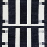 Ultra Soft Area Rug, Non Slip, Stain Resistant, Washable Area Rugs for Living Room, Bedroom, Modern Stripe Fusion Rug with Bold Contrasting Bands and Minimalist Linear Art(Black)