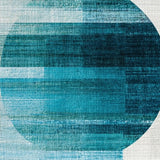 Ultra Soft Area Rug, Non Slip, Stain Resistant, Washable Area Rugs for Living Room, Bedroom, Washable Round Rug: Boho Ombre Style Area Rug(Blue)