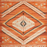 Ultra Soft Area Rug, Non Slip, Stain Resistant, Washable Area Rugs for Living Room, Bedroom, Rustic Orange Geometric Aesthetic(Orange)