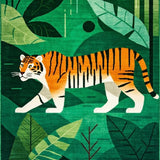 Radiant Jungle Scene Illustration(Green)