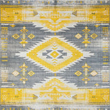 Chic Yellow and Grey Geometric Fusion(Gray)