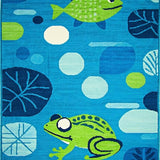 Pastel Frog Patterned Mat(Blue)