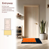 Ultra Soft Area Rug, Non Slip, Stain Resistant, Washable Area Rugs for Living Room, Bedroom, Dynamic Basketball Graphic Artistry(Orange)