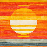 Ultra Soft Area Rug, Non Slip, Stain Resistant, Washable Area Rugs for Living Room, Bedroom, Playful Abstract Sunlit Design(Yellow)