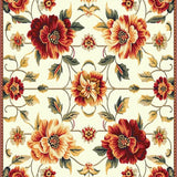 Ultra Soft Area Rug, Non Slip, Stain Resistant, Washable Area Rugs for Living Room, Bedroom, Charming Decorative with Bold Floral(White)