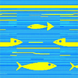 Stylish Modern Fish Stripe Decor(Blue)