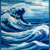 Ultra Soft Area Rug, Non Slip, Stain Resistant, Washable Area Rugs for Living Room, Bedroom, Serene Coastal Wave Aesthetic(Blue)