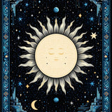 Ultra Soft Area Rug, Non Slip, Stain Resistant, Washable Area Rugs for Living Room, Bedroom, Celestial Moonlit Starburst Design(Blue)