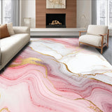 Ultra Soft Area Rug, Non Slip, Stain Resistant, Washable Area Rugs for Living Room, Bedroom, Chic Abstract Marble Fusion(White)