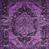 Ultra Soft Area Rug, Non Slip, Stain Resistant, Washable Area Rugs for Living Room, Bedroom, Artistic Abstract Medallion Design(Purple)
