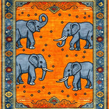 Ultra Soft Area Rug, Non Slip, Stain Resistant, Washable Area Rugs for Living Room, Bedroom, Vibrant Semi-Circle Wildlife Aesthetic(Orange)