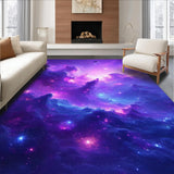 Ultra Soft Area Rug, Non Slip, Stain Resistant, Washable Area Rugs for Living Room, Bedroom, Radiant Galactic Dreamscape Pattern(Purple)