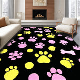 Ultra Soft Area Rug, Non Slip, Stain Resistant, Washable Area Rugs for Living Room, Bedroom, Joyful Fluffy Pup Design Aesthetic(Black)