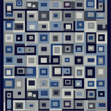 Ultra Soft Area Rug, Non Slip, Stain Resistant, Washable Area Rugs for Living Room, Bedroom, Sleek Abstract Blue Pattern(Gray)