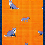 Ultra Soft Area Rug, Non Slip, Stain Resistant, Washable Area Rugs for Living Room, Bedroom, Brightly Colored Animal Fantasy Art(Orange)
