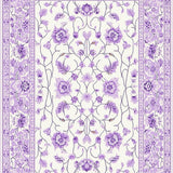 Ultra Soft Area Rug, Non Slip, Stain Resistant, Washable Area Rugs for Living Room, Bedroom, Lavender Ethereal Waves Style(White)