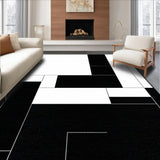 Ultra Soft Area Rug, Non Slip, Stain Resistant, Washable Area Rugs for Living Room, Bedroom, Elegant Black and White Pattern(Black)