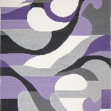 Ultra Soft Area Rug, Non Slip, Stain Resistant, Washable Area Rugs for Living Room, Bedroom, Abstract Grey Purple Elegance(Purple)