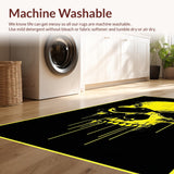 Ultra Soft Area Rug, Non Slip, Stain Resistant, Washable Area Rugs for Living Room, Bedroom, Vibrant Youthful Graphic Design(Yellow)