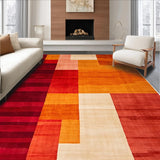 Ultra Soft Area Rug, Non Slip, Stain Resistant, Washable Area Rugs for Living Room, Bedroom, Fiery Abstract Geometric Expressions(Red)