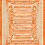 Ultra Soft Area Rug, Non Slip, Stain Resistant, Washable Area Rugs for Living Room, Bedroom, Transitional Soft-Toned Trellis Design(Orange)