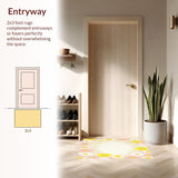 Ultra Soft Area Rug, Non Slip, Stain Resistant, Washable Area Rugs for Living Room, Bedroom, Daisy Burst Featuring Playful Flower Motifs and Artistic Flourishes(Beige)