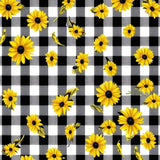 Charming Vibrant Sunflower Motif(Black)