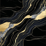 Ultra Soft Area Rug, Non Slip, Stain Resistant, Washable Area Rugs for Living Room, Bedroom, Opulent Black Gold Abstract Design(Black)