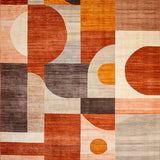 Ultra Soft Area Rug, Non Slip, Stain Resistant, Washable Area Rugs for Living Room, Bedroom, Bold Abstract Geometric Fusion(Orange)