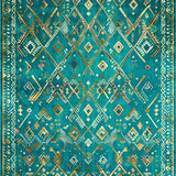 Vibrant Teal Ethnic Texture(Blue)