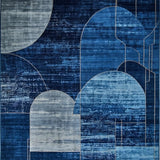 Ultra Soft Area Rug, Non Slip, Stain Resistant, Washable Area Rugs for Living Room, Bedroom, Sophisticated Tiled Symmetry Arrangement(Blue)