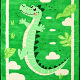 Ultra Soft Area Rug, Non Slip, Stain Resistant, Washable Area Rugs for Living Room, Bedroom, Charming Animal Print Green Design(Green)
