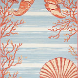 Ultra Soft Area Rug, Non Slip, Stain Resistant, Washable Area Rugs for Living Room, Bedroom, Vibrant Marine Life Textured Surface(Blue)