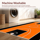 Ultra Soft Area Rug, Non Slip, Stain Resistant, Washable Area Rugs for Living Room, Bedroom, Bold Basketball Iconic Imagery(Orange)
