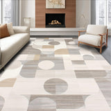 Ultra Soft Area Rug, Non Slip, Stain Resistant, Washable Area Rugs for Living Room, Bedroom, Modern Retro Area Showcasing Minimalist Geometric Shapes and Subdued Tones(Gray)