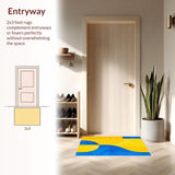 Ultra Soft Area Rug, Non Slip, Stain Resistant, Washable Area Rugs for Living Room, Bedroom, Modern Artistic Bedroom Stain-Resistant Area Carpet(Yellow)