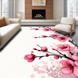 Ultra Soft Area Rug, Non Slip, Stain Resistant, Washable Area Rugs for Living Room, Bedroom, Contemporary Vibrant Blossom Arrangement(Pink)
