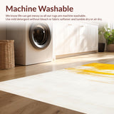 Ultra Soft Area Rug, Non Slip, Stain Resistant, Washable Area Rugs for Living Room, Bedroom, Cozy Warm Sunray Decorative Mat(Yellow)