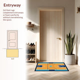 Ultra Soft Area Rug, Non Slip, Stain Resistant, Washable Area Rugs for Living Room, Bedroom, Dynamic Court-Inspired Aesthetic(Orange)
