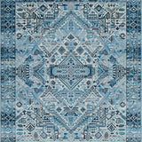 Contemporary Blue Toned Geometric Motif(Blue)