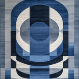Ultra Soft Area Rug, Non Slip, Stain Resistant, Washable Area Rugs for Living Room, Bedroom, Deep Blues And Gray Modern Geometric Area With Sharp Lines(Blue)